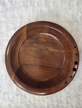 VTG Kustom Kraft Mid Century Danish Modern Solid BLACK WALNUT USA Nut Bowl